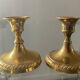 Pair of miniature torch brass candlesticks from the 70s