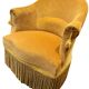 Fauteuil Crapaud velours vintage