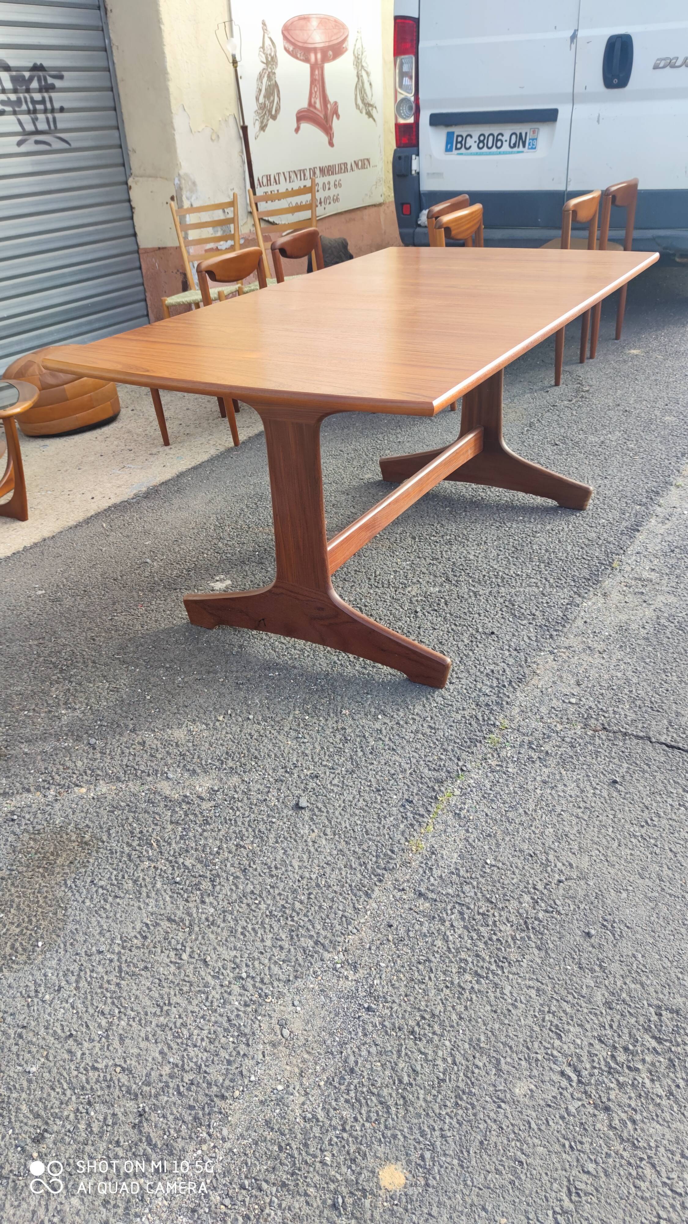 Teak extendable center table, circa 1960