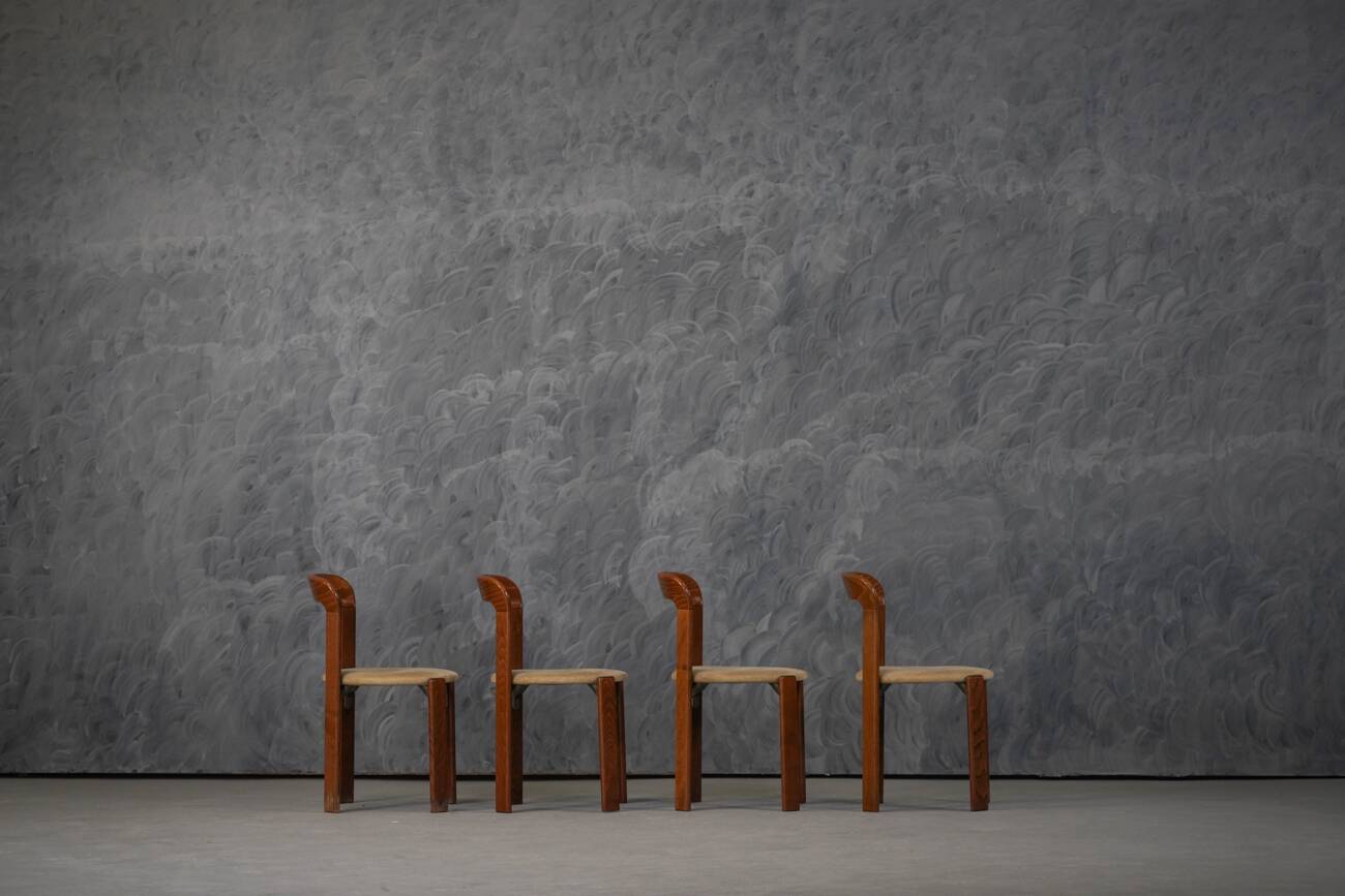 Vintage Hay Rey dining chairs by Bruno Rey for Kush Co, Switzerland 1970s set of 4