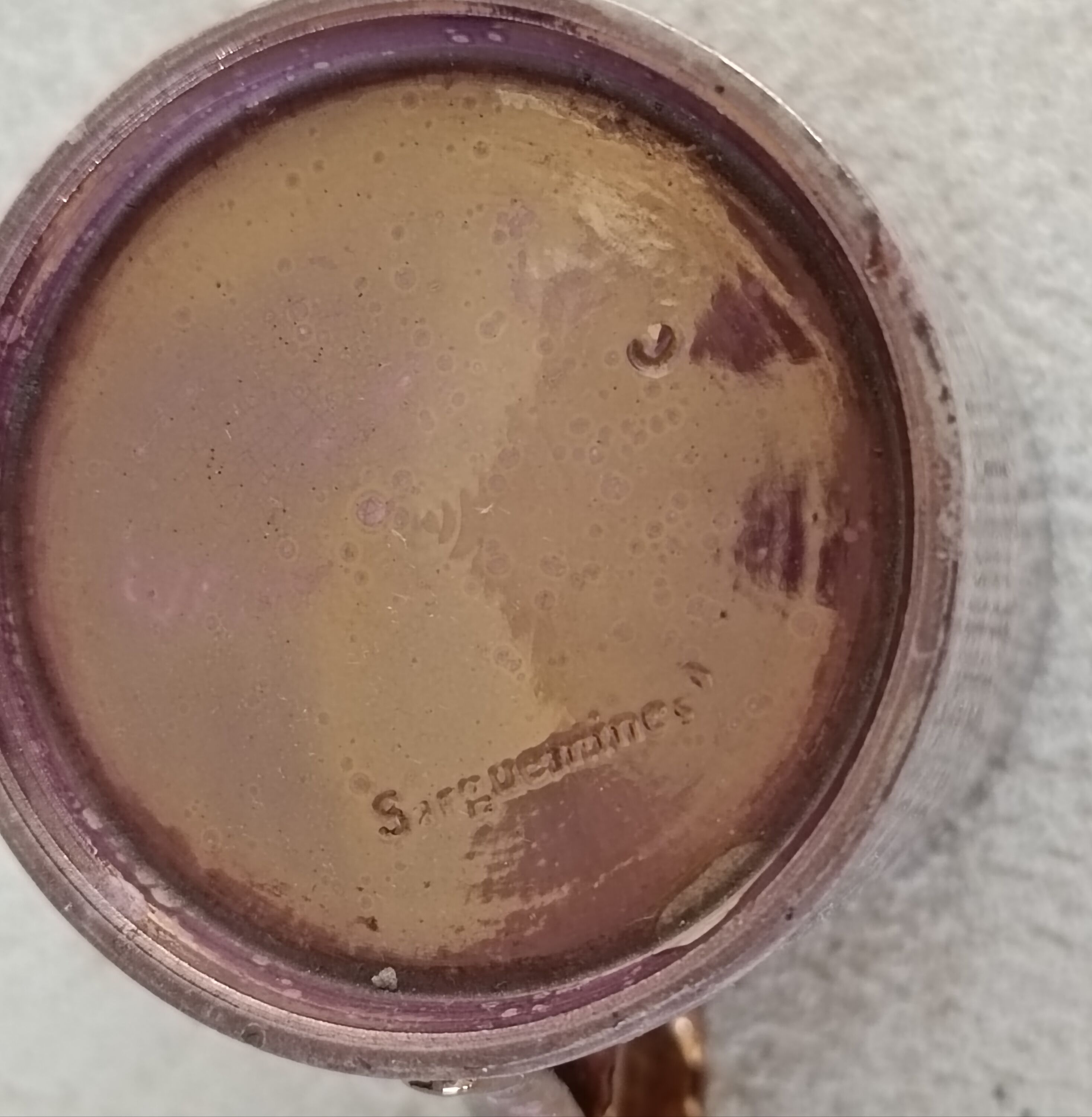 Burgos Sarreguemines glazed earthenware coffee cup and saucer