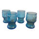 4 blue orangeade glasses – Italy 70’s, embossed fruit
