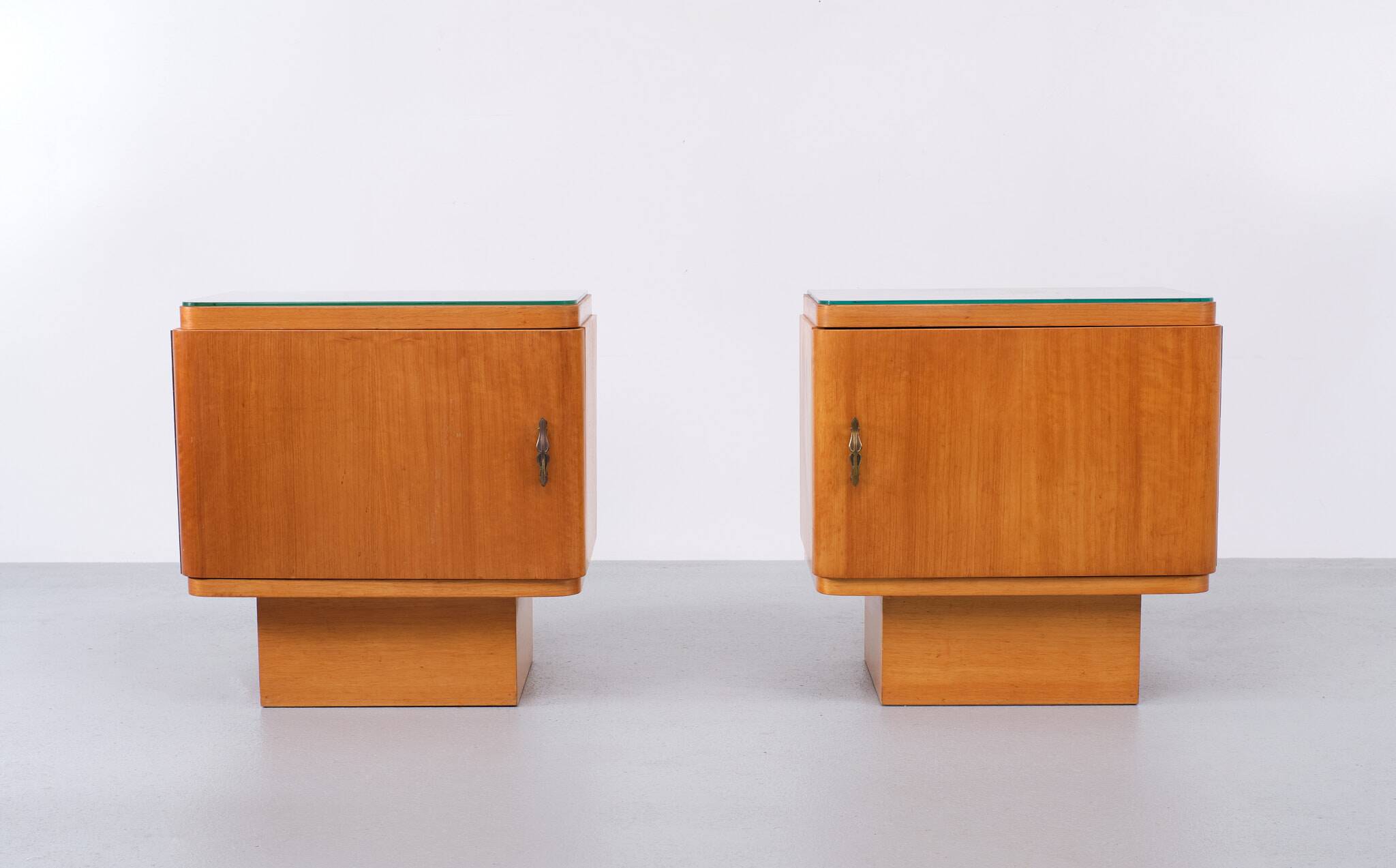 Art deco night stands satinwood holland 1930s