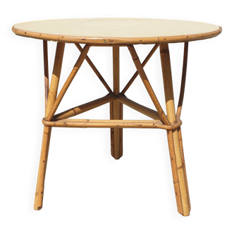 Table basse en rotin plateau ovale