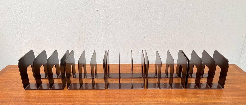 Mid-century Swedish space age magazine and vinyl rack by Sven-Eric Juhlin for Gustavsberg, 1960s, set of 5.