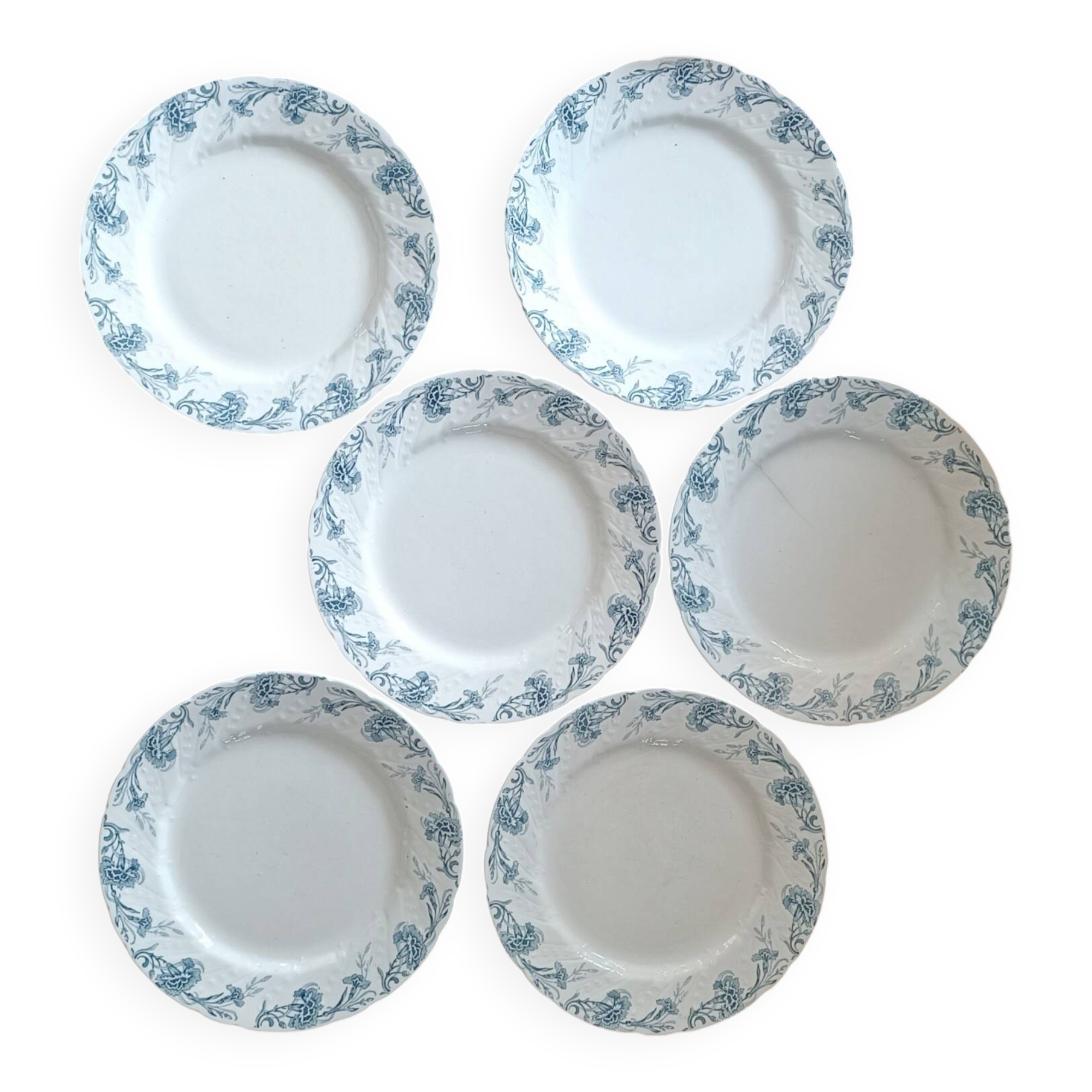 6 Kléber Lunéville pattern plates