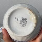 Service à thé ancien Digoin Sarreguemines bleu et blanc