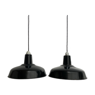 Lot 2 industrial suspensions emaillees 35.5 cm