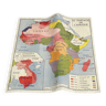 Ancienne carte géographique scolaire double face édition Rossignol