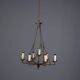 Antique wrought iron chandelier with 7 lights, Italy, 19th century.