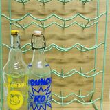 Metal aqua green bottle rack
