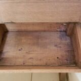 Old school desk with 2 seats and opening lockers