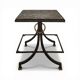 Table d'appoint neoclassique en fer forgé et verre eglomisé