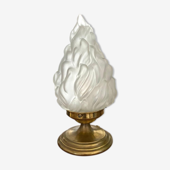 Lampe à poser vintage globe flamme 34cm