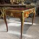 Louis XV style flat desk with marquetry from the Napoleonic III period.