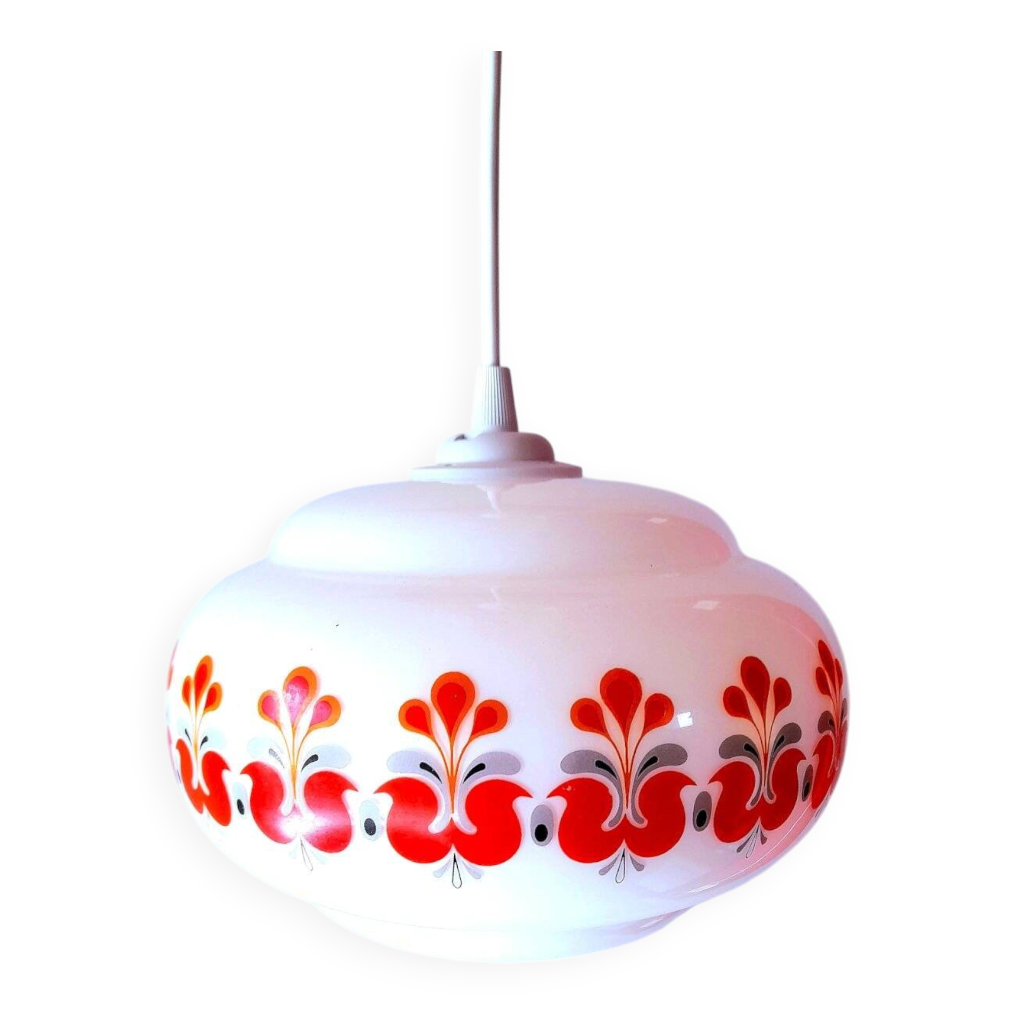 Suspension in opaline screen-printed 1970