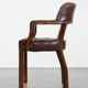 Dark brown cowhide Chesterfield dining/side/desk chair in English style