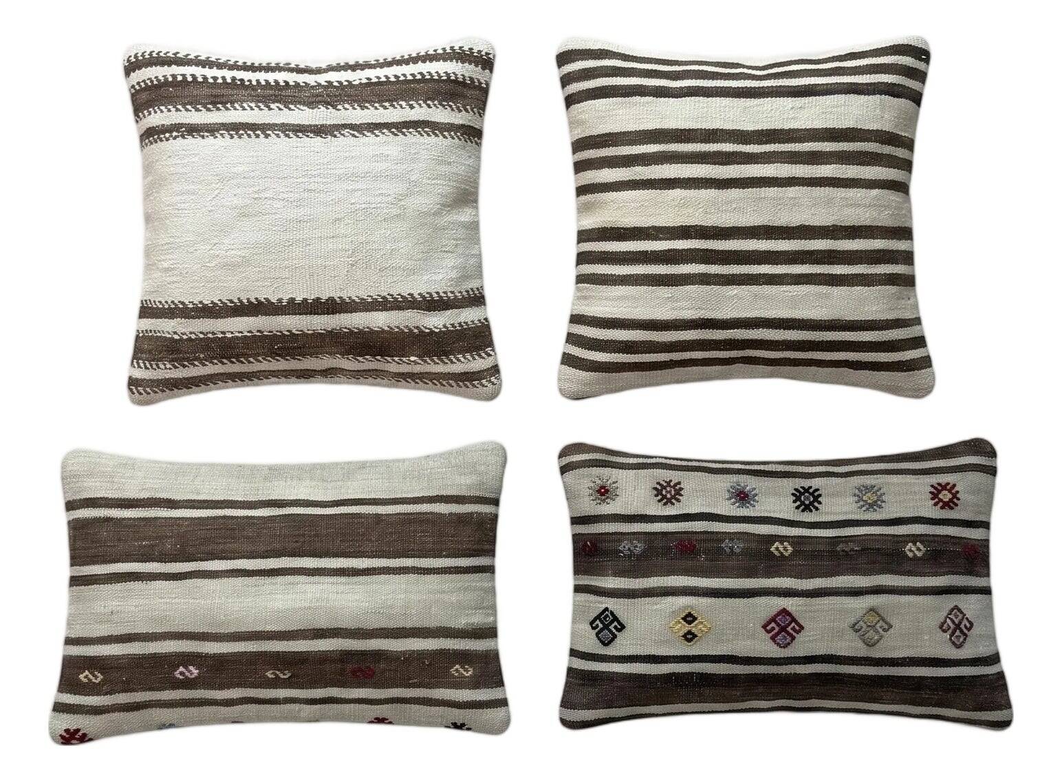 Set of 4 vintage kilim cushion covers 51x51 cm