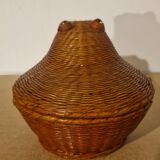 Vintage rattan rattan box varnished PM