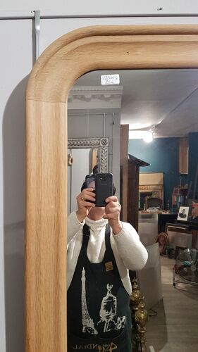 Miroir en chêne clair mouluré de style Louis Philippe 89x180cm