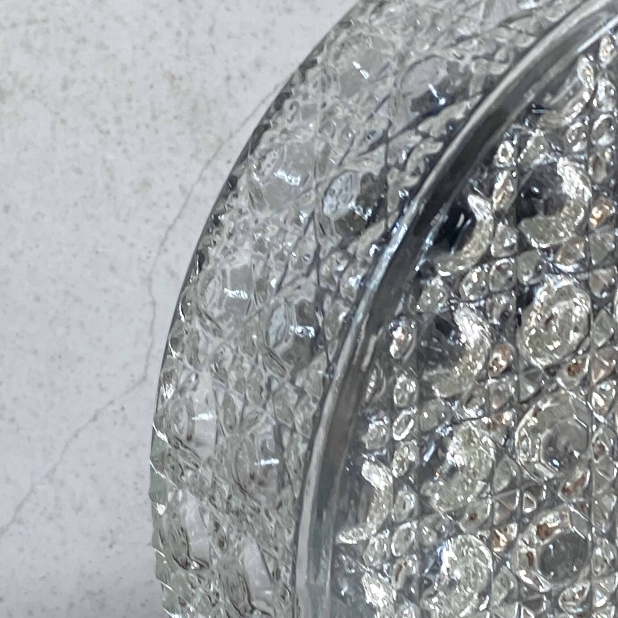 Large round wall light or ceiling light with transparent glass, 25 cm.
