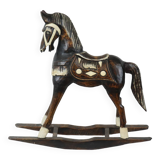 Cheval à bascule en bois, France 1970
