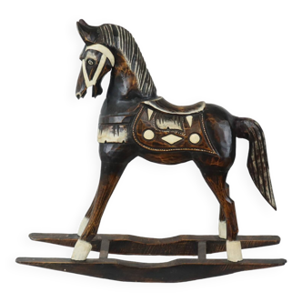 Vintage French Rocking Horse Seesaw Rocking Horse Wood 1970s