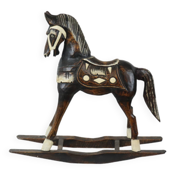 Vintage French Rocking Horse Seesaw Rocking Horse Wood 1970s