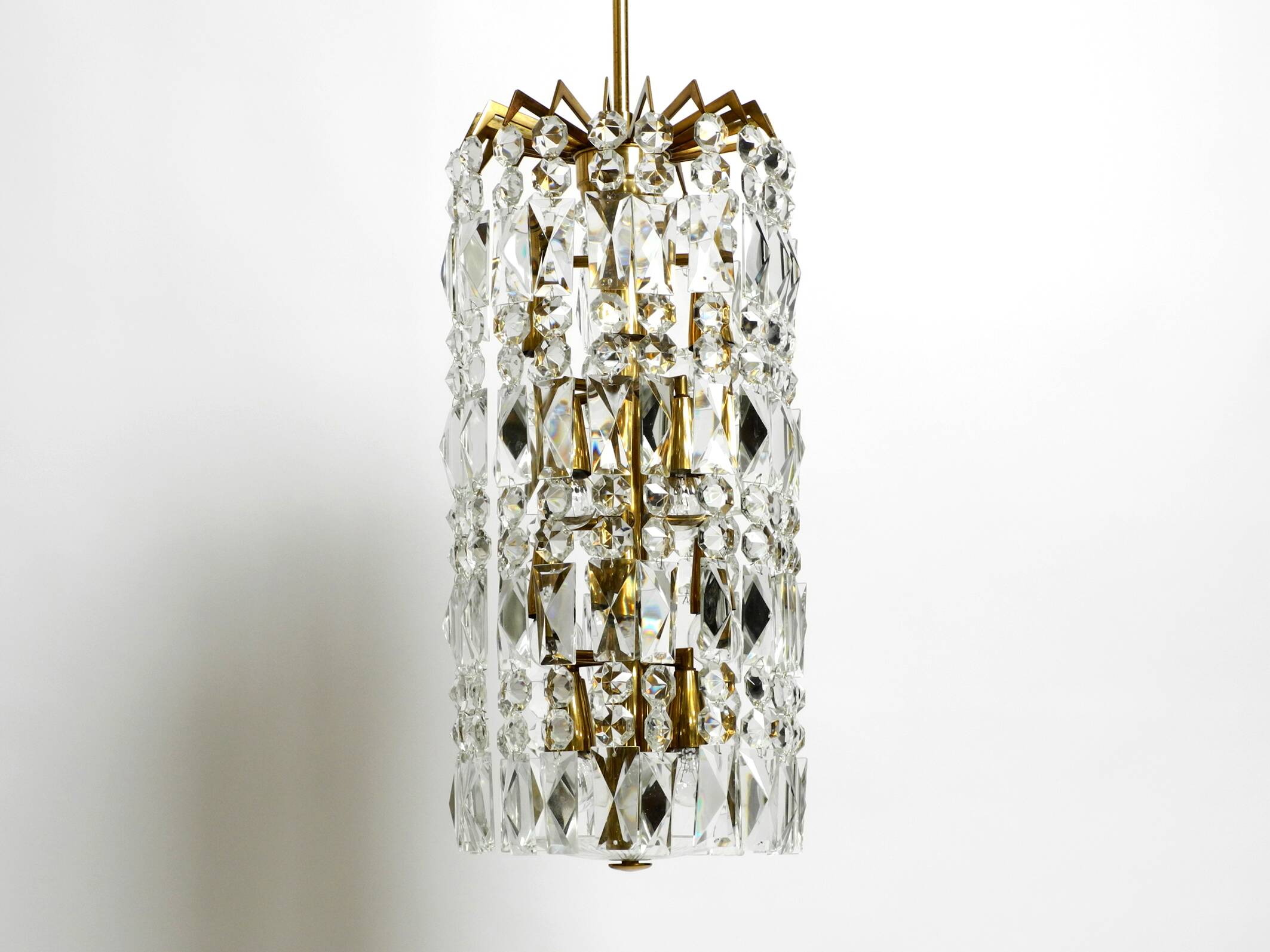 Lustre XL en cristal et laiton par Vereinigte Werkstätten