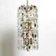 XL Mid Century brass crystal glass chandelier, Vereinigte Werkstätten