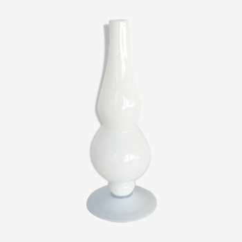 Tall white opaline vase