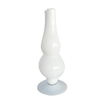 Tall white opaline vase