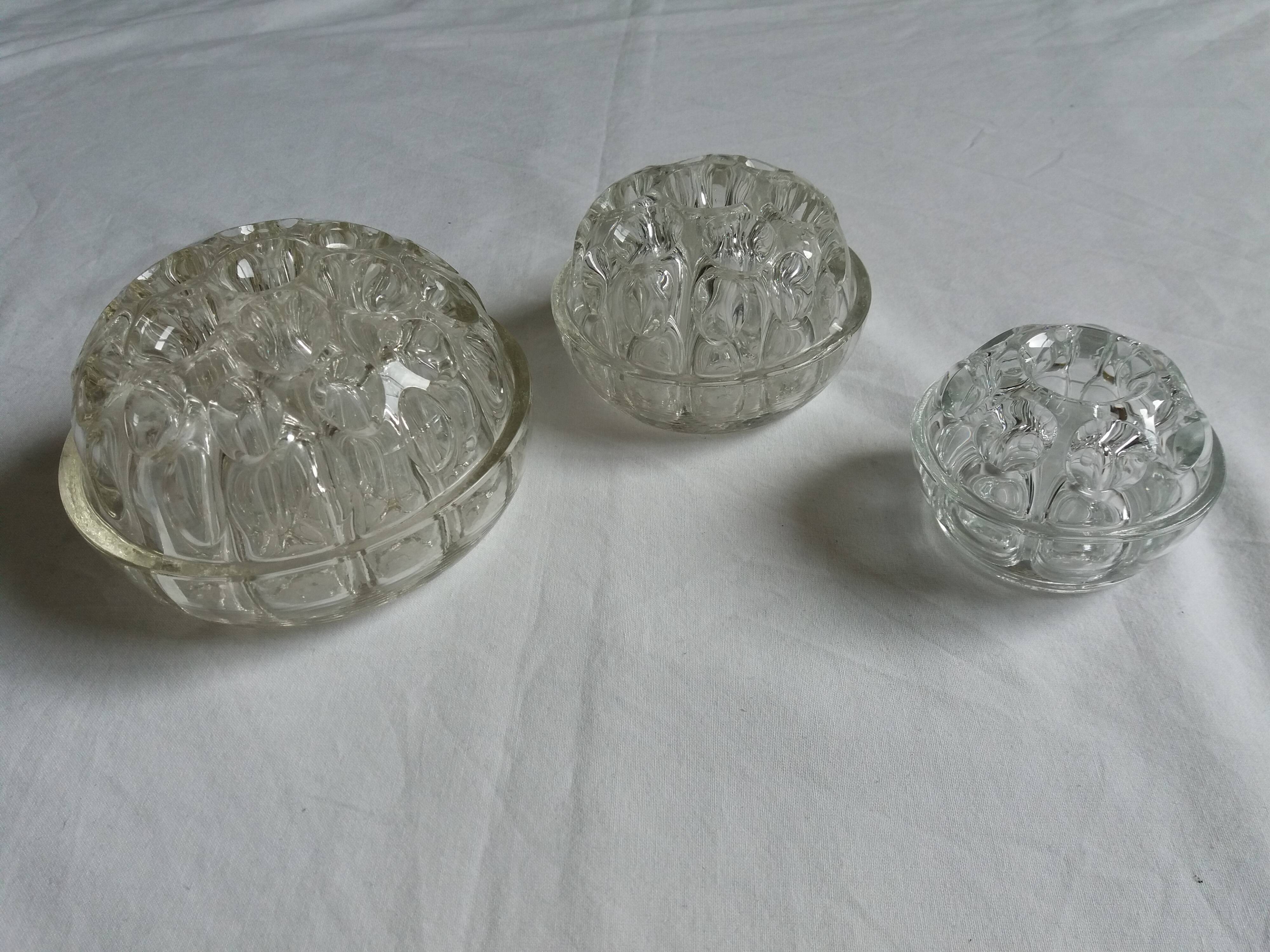 Lot 3 vases pique flowers VMC Reims