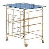 Side table, rolling trolley, vintage vinyl door
