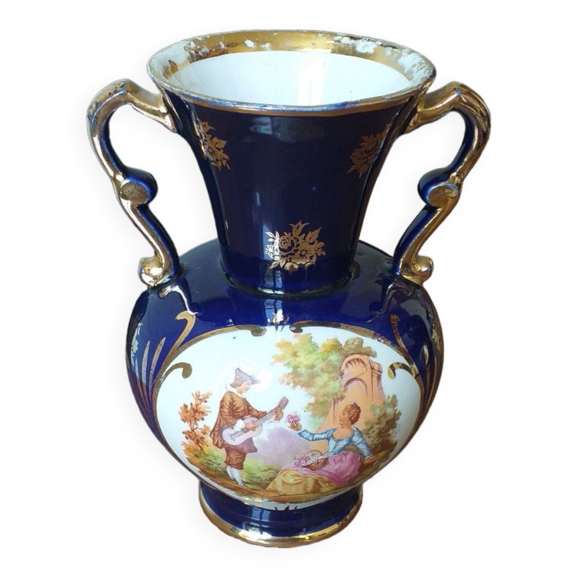 Royal Blue Fragonard Vase