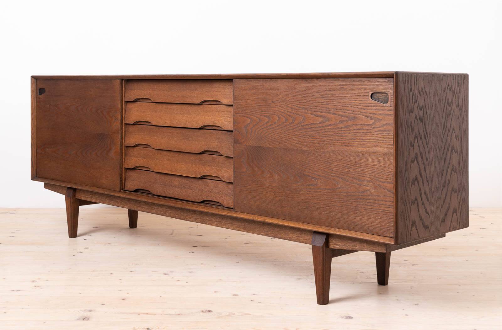 Sideboard, Skovby Møbler, Model 65, Chocolate Brown Stained Oak, Danish