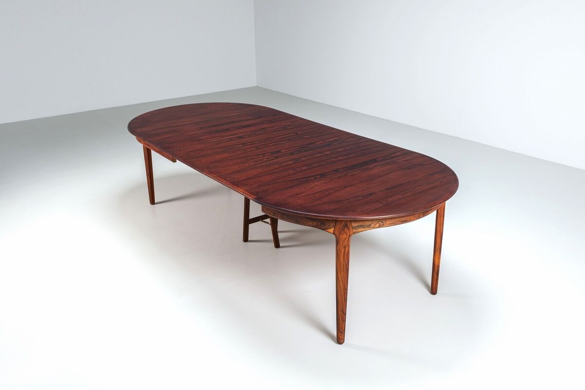 Henning Kjaernulf dining table in rosewood Soro Stole Denmark 1960