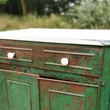 Patinated metal furniture
