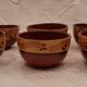 Lot of six terracotta ramekins glazed diameter 11cm TBE