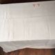 Tt monogrammed country tablecloth in red
