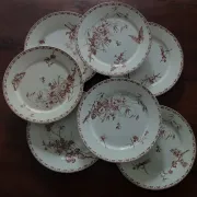 7 flat plates in earthenware from Sarreguemines U&C "Carmen"
