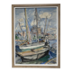 French School of the 20th Century, Sailboats in the Port of La Palma, Watercolour