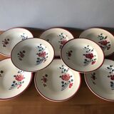 Set of 8 old deep plates Badonviller