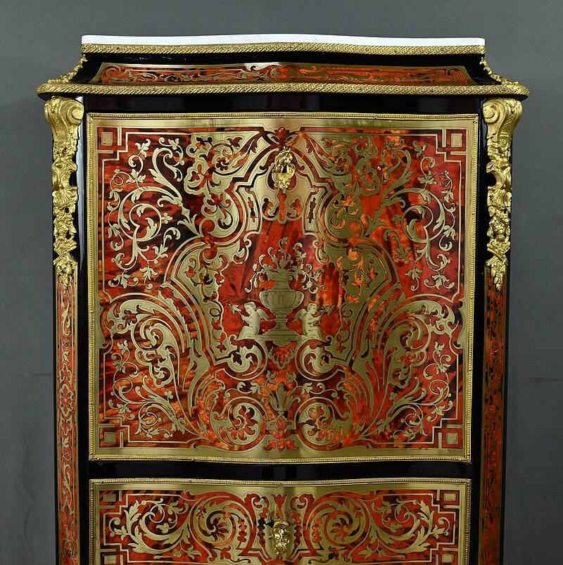 Boulle marquetry secretary desk, Napoleon III period – Mid-19th century