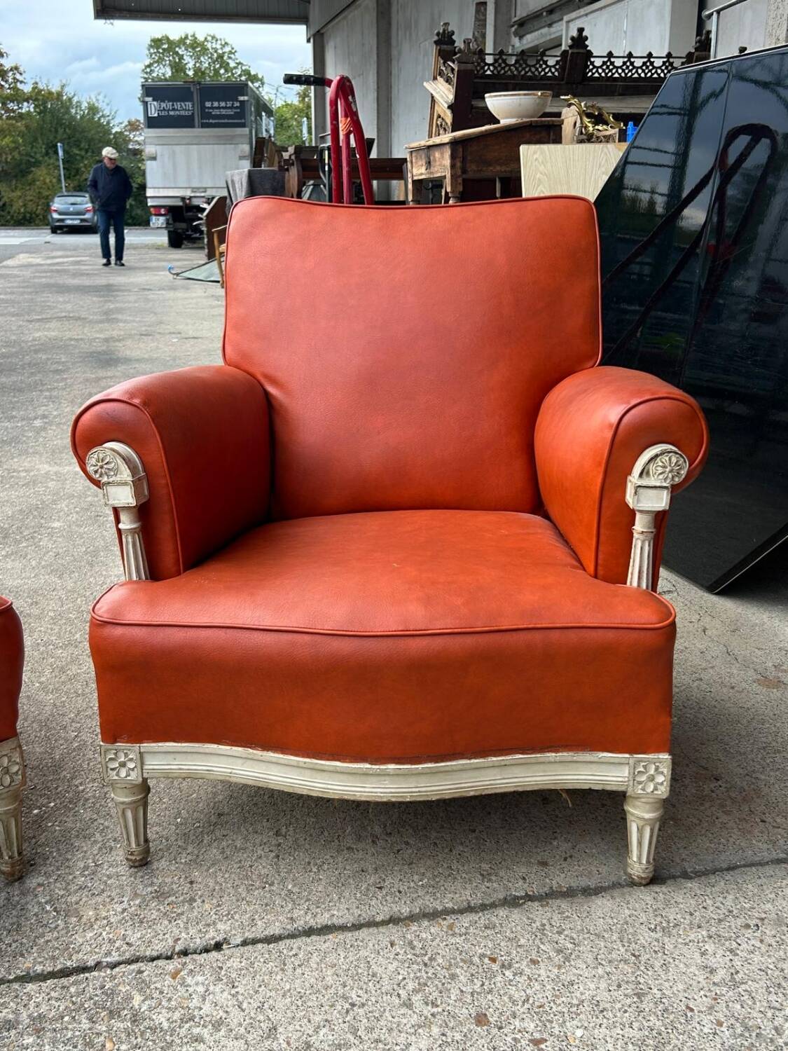 Pair of neoclassical bergère armchairs by Maison Jansen circa 1950.