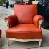 Pair of neoclassical bergère armchairs by Maison Jansen circa 1950.