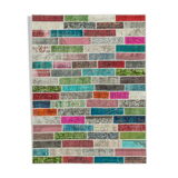 Handmade turkish overdyed 173 cm x 228 cm multicolor patchwork carpet