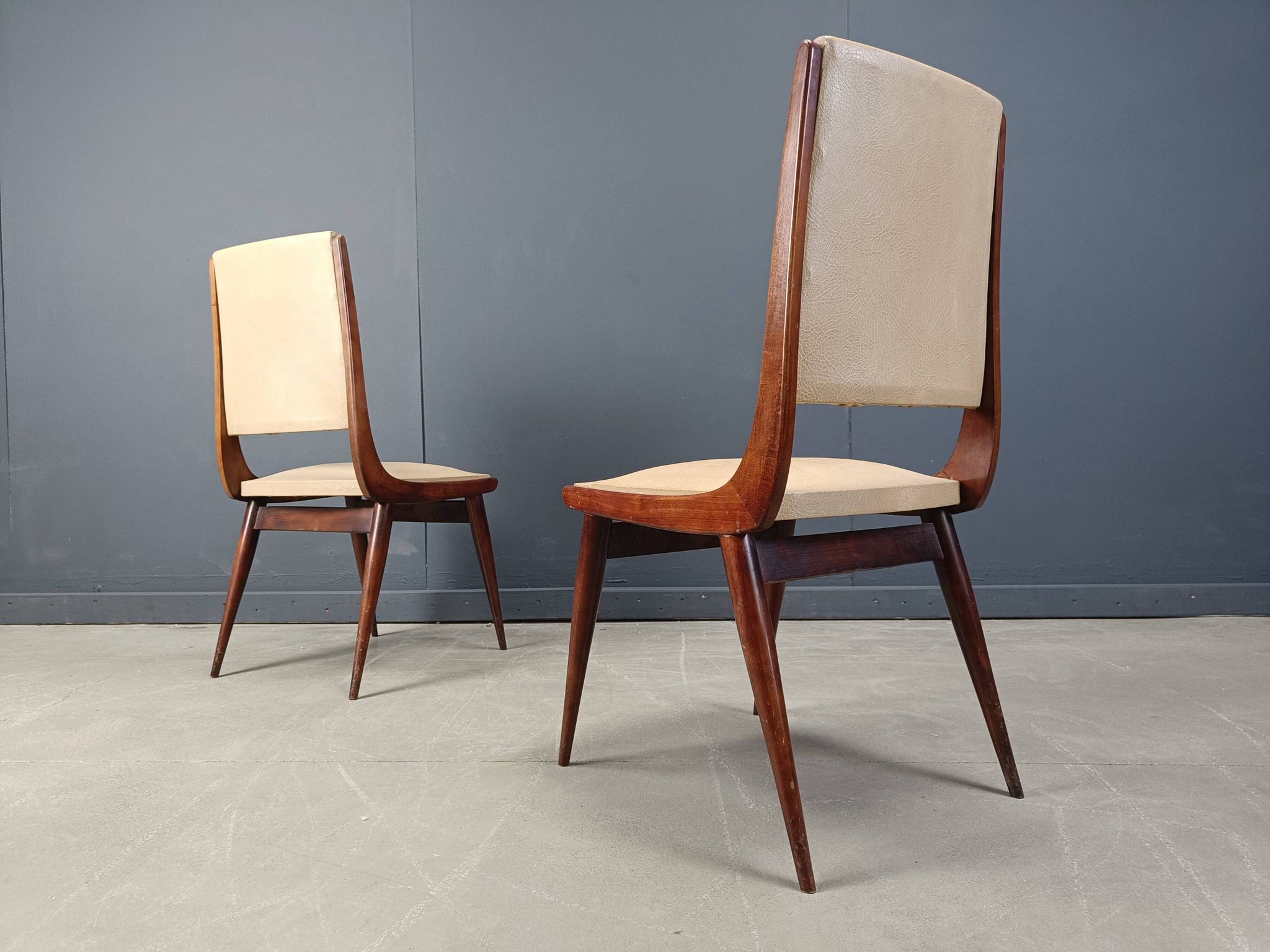 Set of 6 mid century italian dining chairs, 1950s - set of 6