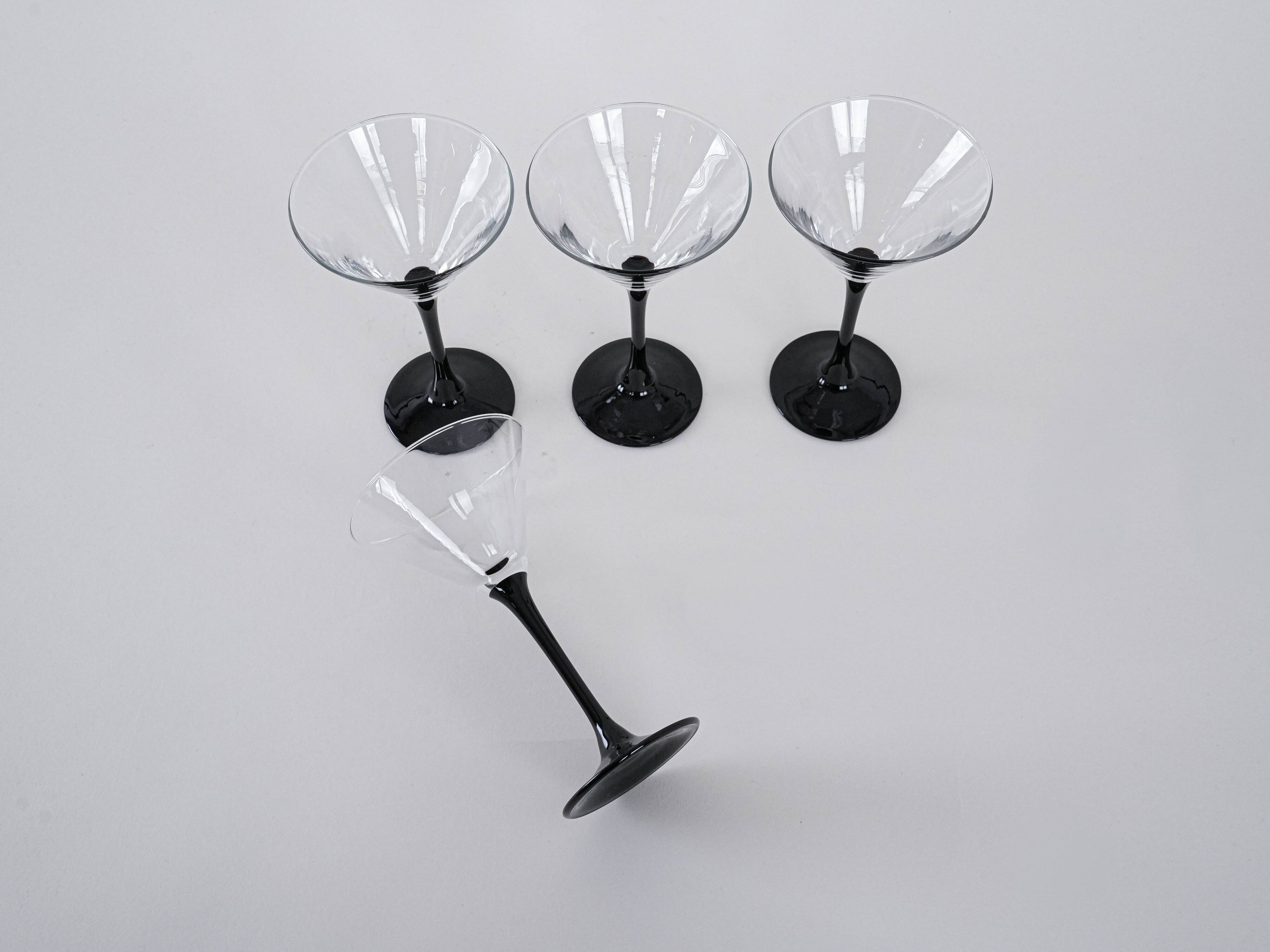 Set of martini glasses, Danish design, 1970s, manufactured in Denmark