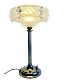Vintage Art Deco aluminium bowl lamp woven with grape design Ezan